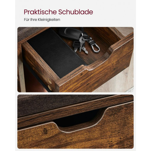 Lavica s botníkom a zásuvkou 104x30,5x48 cm rustikálna hnedá