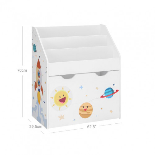 Detská knižnica a úložný priestor na hračky s tematikou vesm