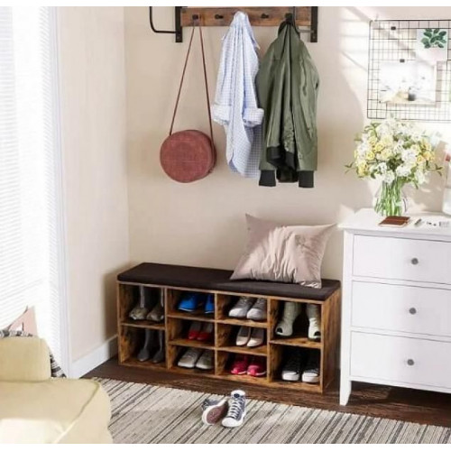 Skriňa na topánky s čalúneným sedadlom, 104x30x48 cm