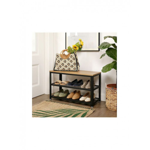 Skriňa na topánky s lavicou, kovová konštrukcia, 73x30x45 cm