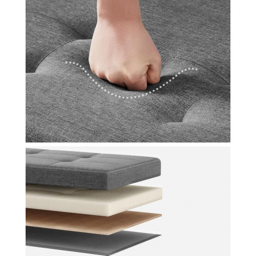 Lavica s úložným priestorom, tmavošedá, 110x38x40 cm