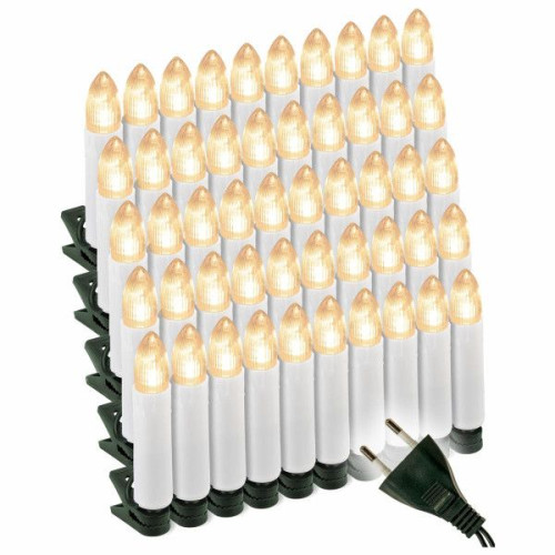 LED sviečky na vianočný stromček 50 LED, teplá biela