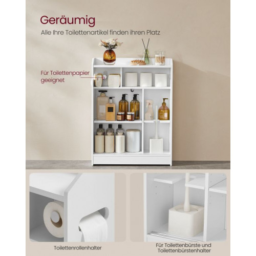 Úzka kúpeľňová skrinka s posuvnými dverami 60x20x80 cm biela