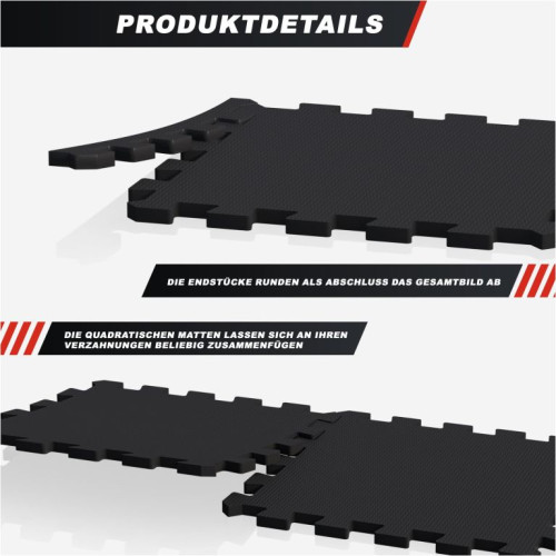 Gorilla Sports Sada ochranných podložiek, čierna, 18 ks