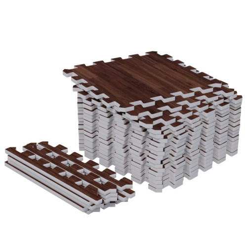 Gorilla Sports Sada ochranných podložiek, tmavé drevo, 18 ks