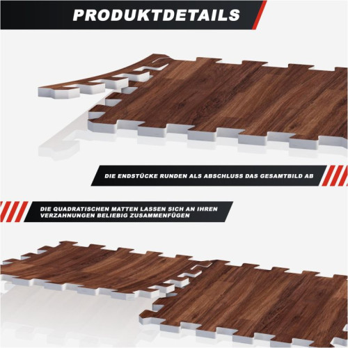 Gorilla Sports Sada ochranných podložiek, tmavé drevo, 18 ks