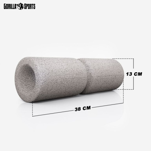 Gorilla Sports Masážny penový valec 38 x 13 cm, sivý