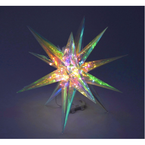 LED vianočná hviezda 40 cm, 40 farebných svetiel, 3D