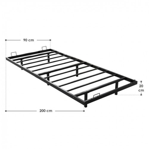 Dizajnová posteľ 90x200 čierna s LED podsvietením