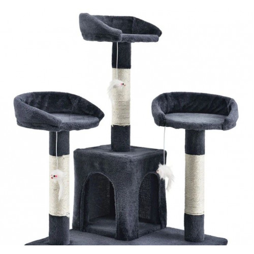 Mačacie škrabadlo 170 cm s pelieškami, domčekmi a stĺpikmi