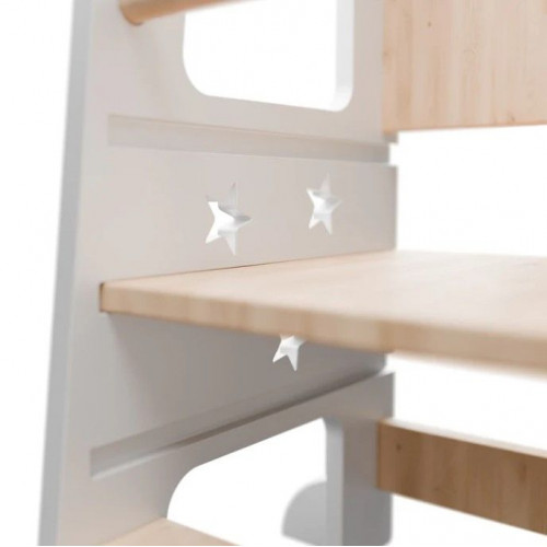 Rastúca detská učiaca veža, biela, výškovo prispôsobiteľná