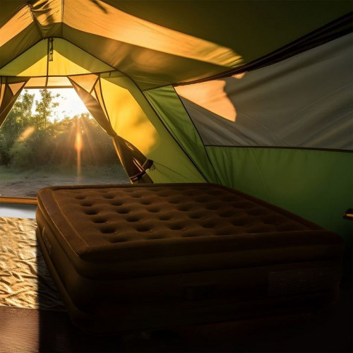 Nafukovacia matrac s pumpou, 197 x 154 x 45 cm, čierna