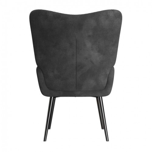 Pohodlné manžetové kreslo z manšestru, sivé