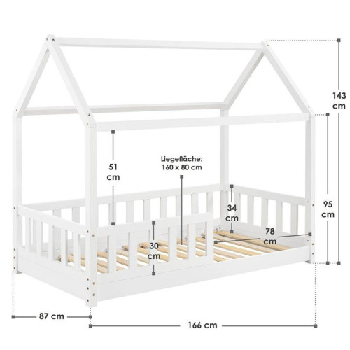 Detská posteľ 80×160 cm s roštom a ochrannou zábranou Detská posteľ 80×160 cm s roštom a ochrannou zábranou