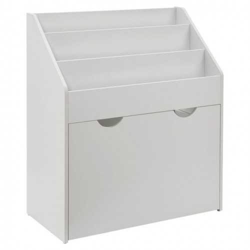 Detský regál na knihy a hračky so zvieratkami, biely, 70 cm