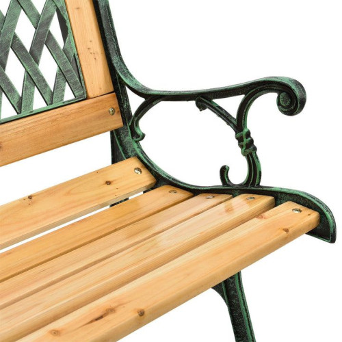 Záhradná lavička 122 cm, drevo a liatina Záhradná lavička 122 cm, drevo a liatina