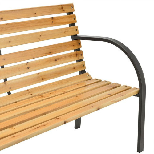 Záhradná lavička 120 cm, drevo/oceľ, 2-miestna