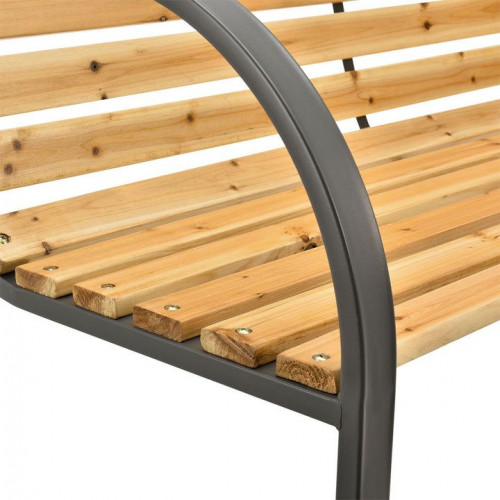 Záhradná lavička 120 cm, drevo/oceľ, 2-miestna