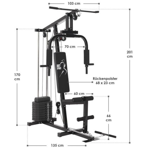 Multifunkčná posilňovacia veža, závažia 40,3 kg