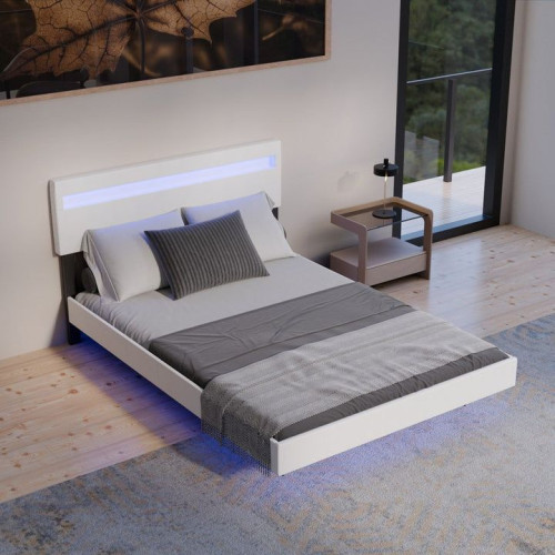 Plávajúca posteľ 140x200 cm, biela s LED čelom Plávajúca posteľ 140x200 cm, biela s LED čelom