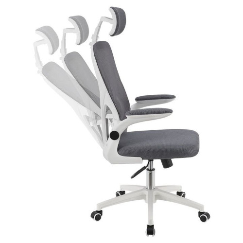 Ergonomická kancelárska stolička, sivá/biela, sieťovina Ergonomická kancelárska stolička, sivá/biela, sieťovina
