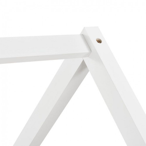 Domčeková posteľ 90x200 cm s bočnicou a roštom, biela