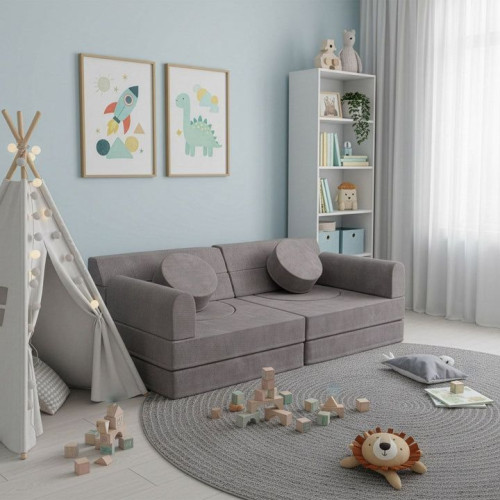 Modulárna dizajnová pohovka pre deti, 150 cm, sivá Modulárna dizajnová pohovka pre deti, 150 cm, sivá