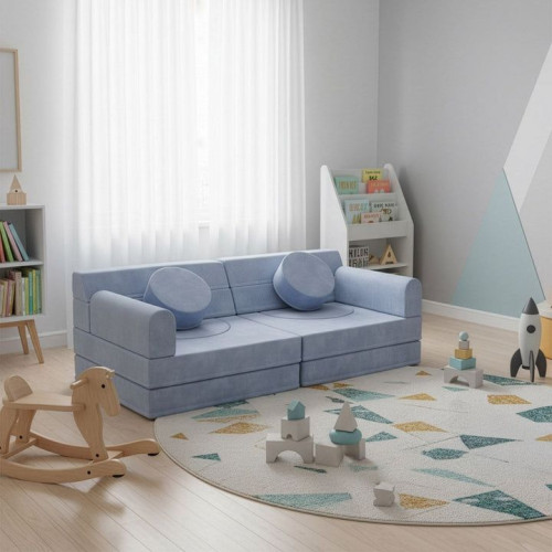 Dizajnová modulárna pohovka pre deti, 150 cm, svetlo modrá Dizajnová modulárna pohovka pre deti, 150 cm, svetlo modrá