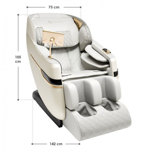 Relaxačné masážne kreslo s vyhrievaním a Bluetooth, béžové