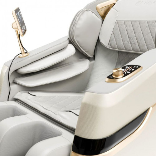 Relaxačné masážne kreslo s vyhrievaním a Bluetooth, béžové