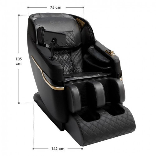 Relaxačné masážne kreslo s vyhrievaním a Bluetooth, čierne