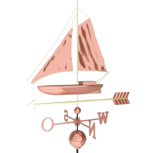 Dekoratívna medená koruhvička plachetnica, 135 cm