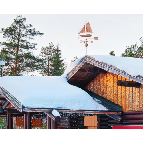 Dekoratívna medená koruhvička plachetnica, 135 cm