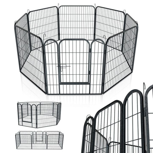 Ohrádka pre šteňatá a malé zvieratá, oceľové, 160x160x60 cm,