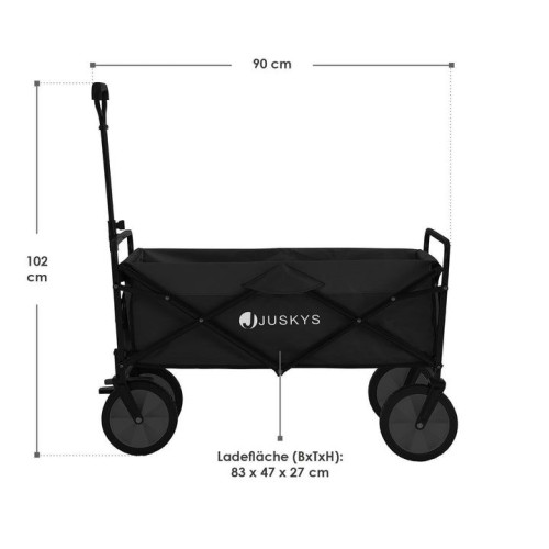 Skladací transportný vozík, čierny, 100 kg, 92x53x102 cm