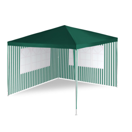 Záhradný párty stan - zelený 3 x 3 m + 2 bočné steny