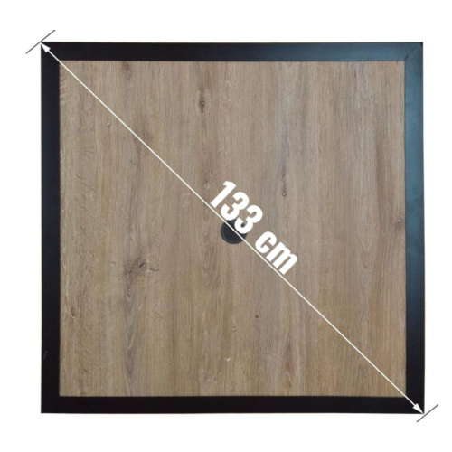 Kovový stôl na záhradu 94x94 cm, polywood, čierny