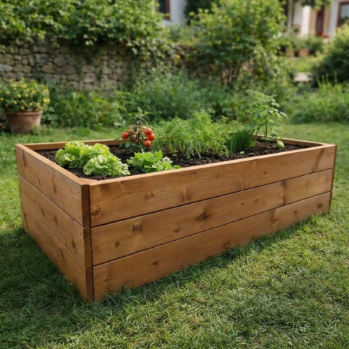 Drevený vyvýšený záhon 163 × 78 × 42 cm – masívna smrekovica