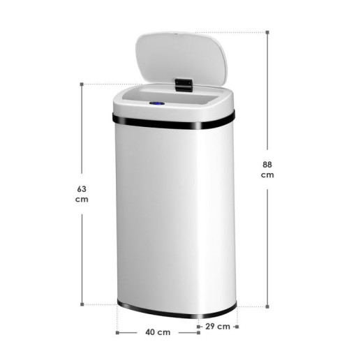 Automatický bezdotykový odpadkový kôš 60 l – biely