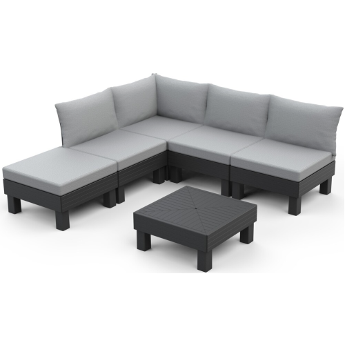 Záhradná plastová súprava ELEMENTS SIGNATURE, grafitová