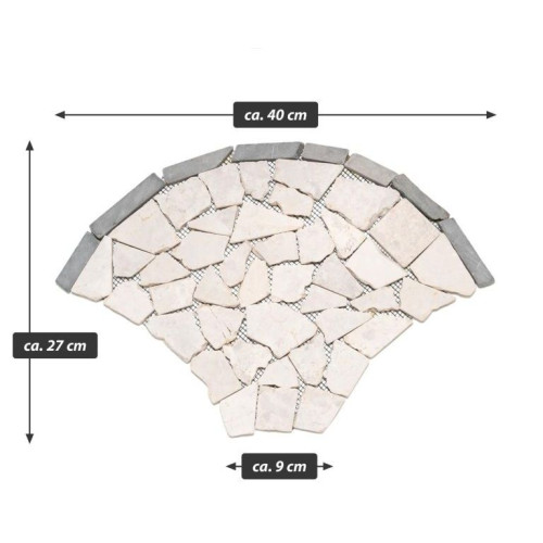 Mozaika z prírodného kameňa, vejár, béžová, 0,98 m2 Mozaika z prírodného kameňa, vejár, béžová, 0,98 m2