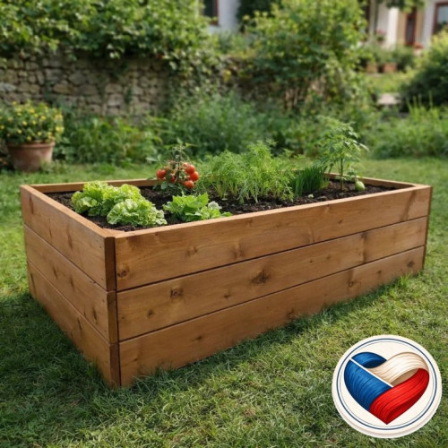 Drevený vyvýšený záhon 163 × 78 × 42 cm – masívna smrekovica