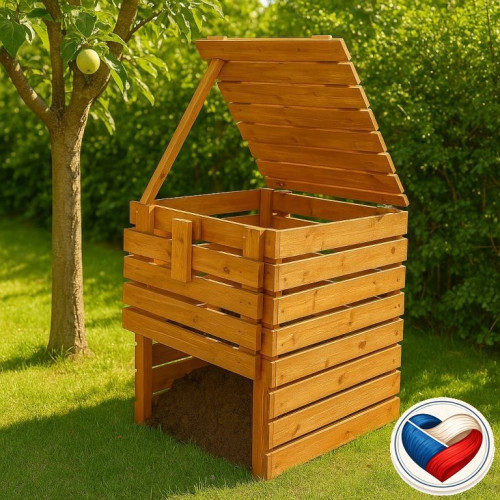 Drevený kompostér s objemom 600 l, z masívneho dreva
