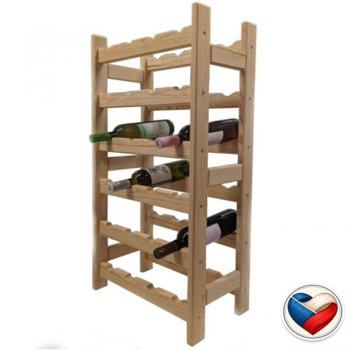 Drevený stojan na víno na 24 fliaš, 44 × 90 × 25 cm, česká