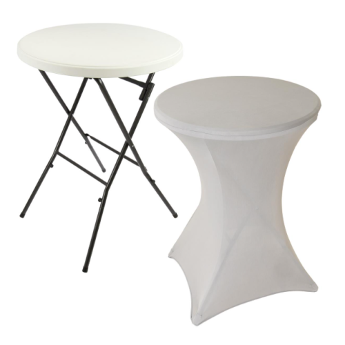 Párty stolík BISTRO vr. elastického poťahu, svetlo šedá