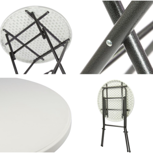 Párty stolík BISTRO vr. elastického poťahu, svetlo šedá