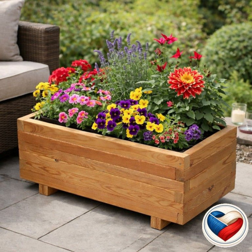 Drevený kvetináč Flor THERMOWOOD 70×37×31 cm, česká výroba