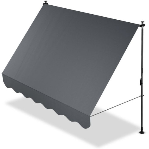 Balkónová markíza 250x120 cm, sivá, výškovo nastaviteľná