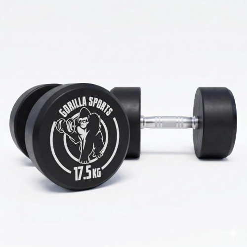 Gorilla Sports Jednoručné činky červeno/biele, 2 x 17,5 kg