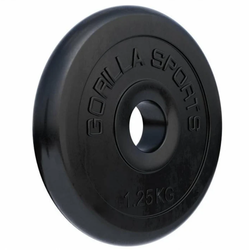 Gorilla Sports Činkový kotúč 1,25 kg, liatinový, pogumovaný